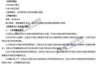 2019年注會 審計 高頻考點 出具審計報告